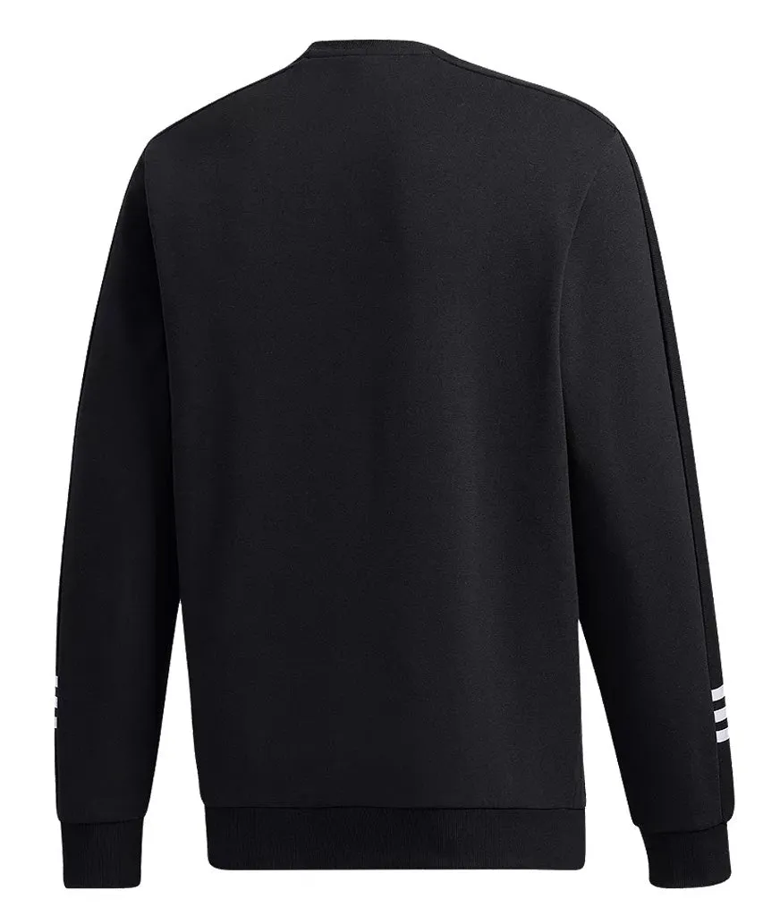 ADIDAS ADULT COZY FLEECE SWEATER - BLACK/WHITE