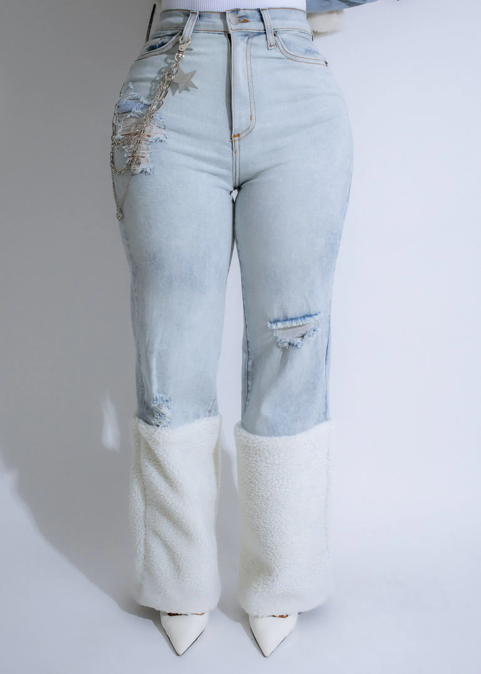 Alpine Luxe Ripped Jeans Light Denim