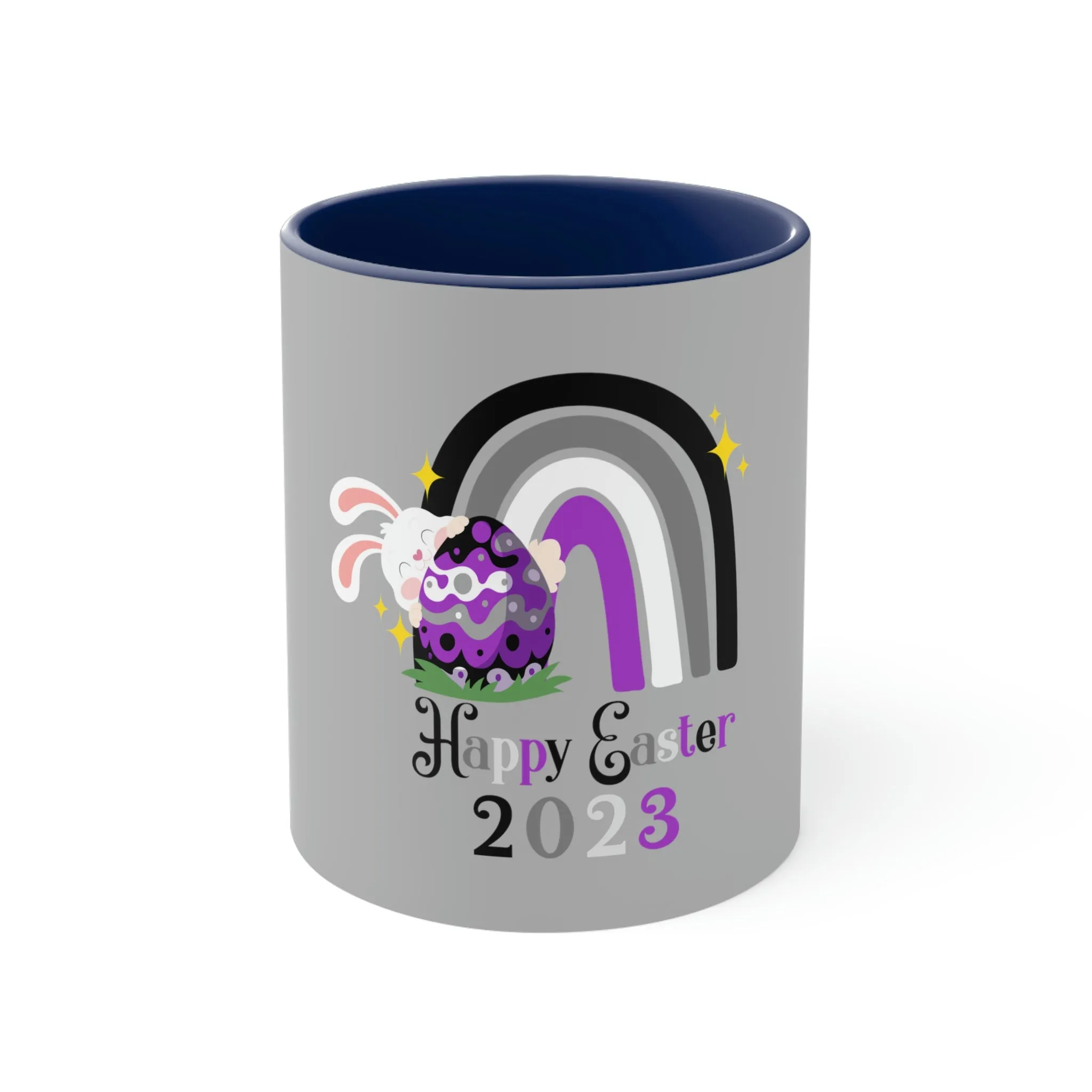 Asexual Flag Accent Coffee Mug Easter Festival - Happy Easter 2023