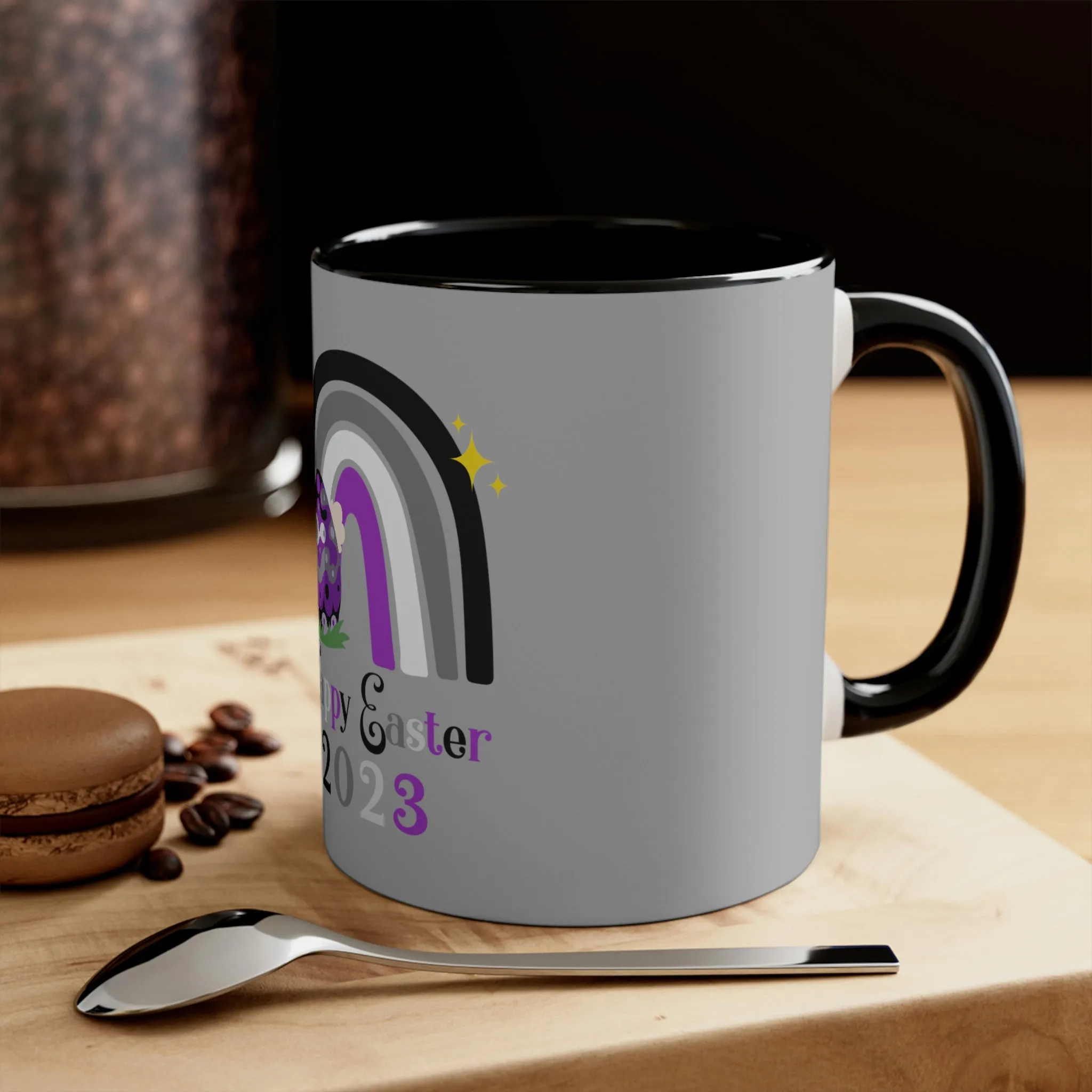 Asexual Flag Accent Coffee Mug Easter Festival - Happy Easter 2023