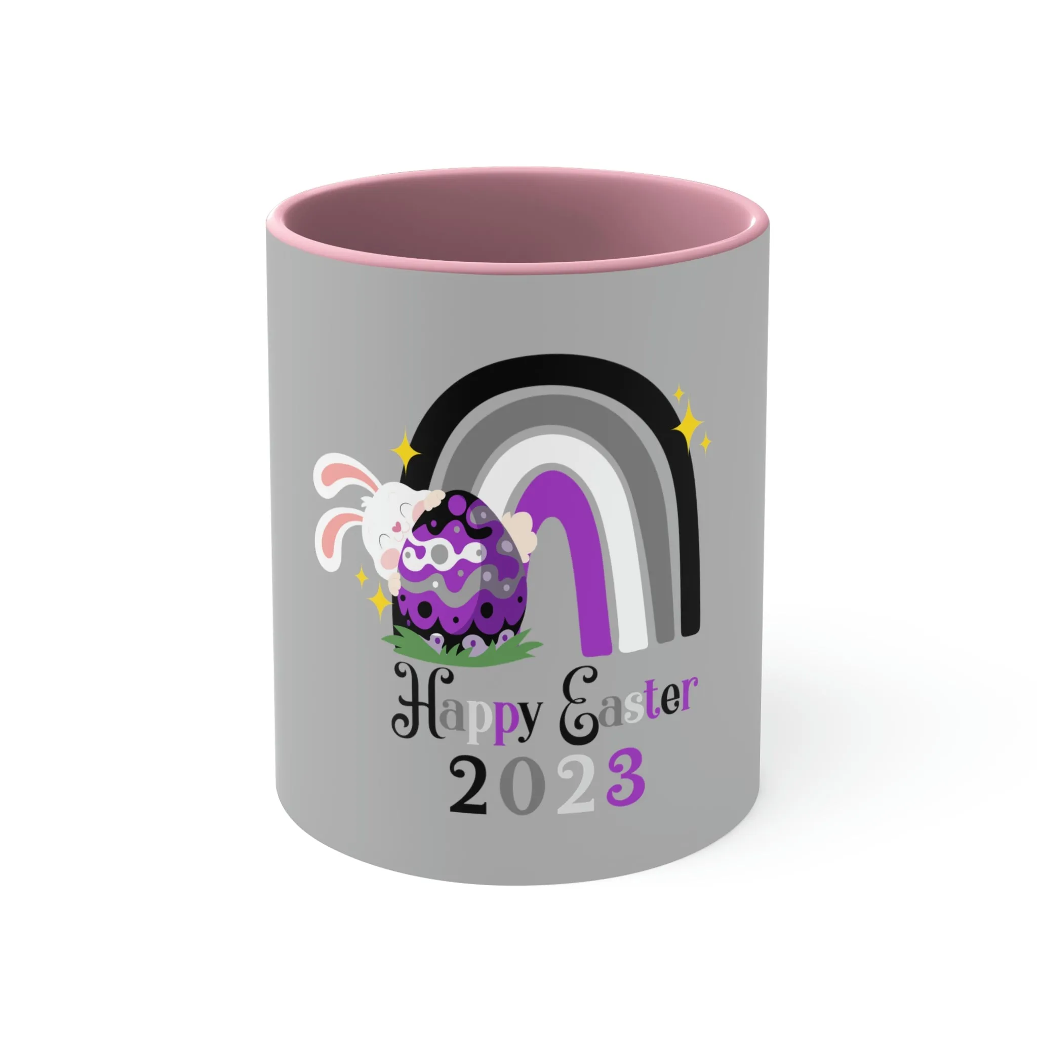 Asexual Flag Accent Coffee Mug Easter Festival - Happy Easter 2023