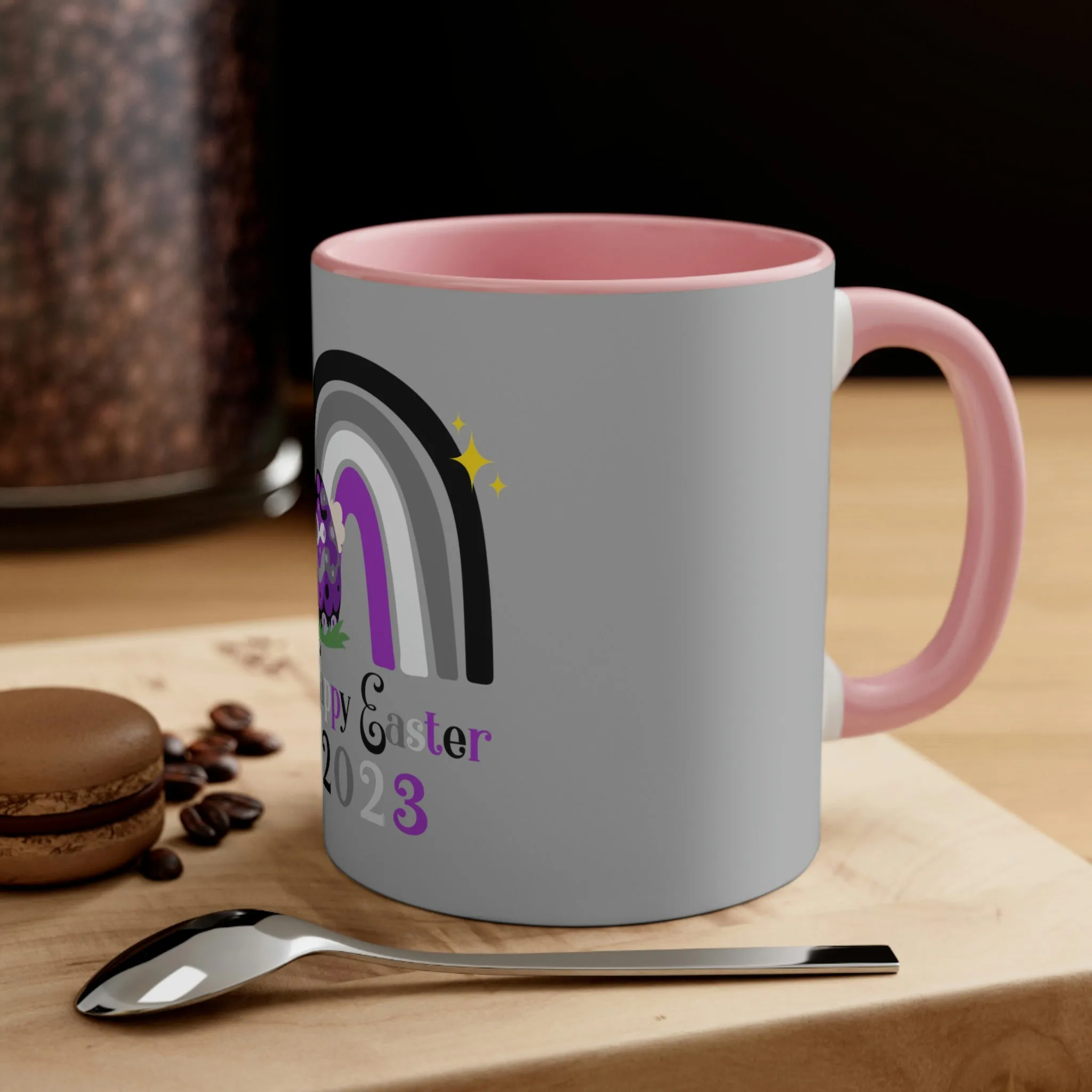 Asexual Flag Accent Coffee Mug Easter Festival - Happy Easter 2023