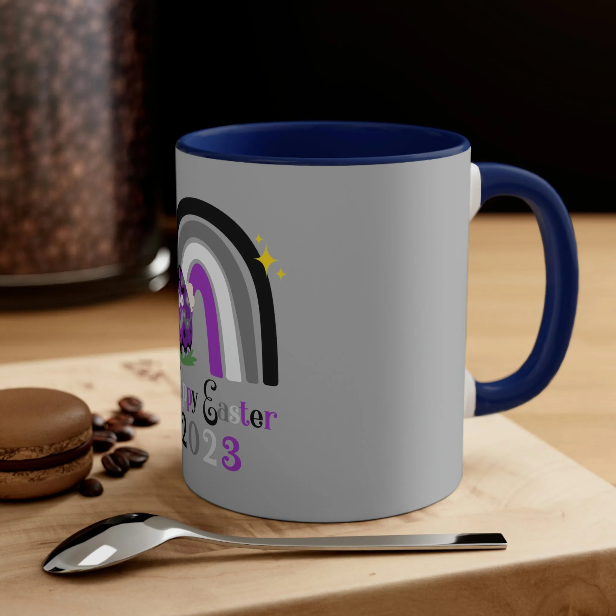 Asexual Flag Accent Coffee Mug Easter Festival - Happy Easter 2023