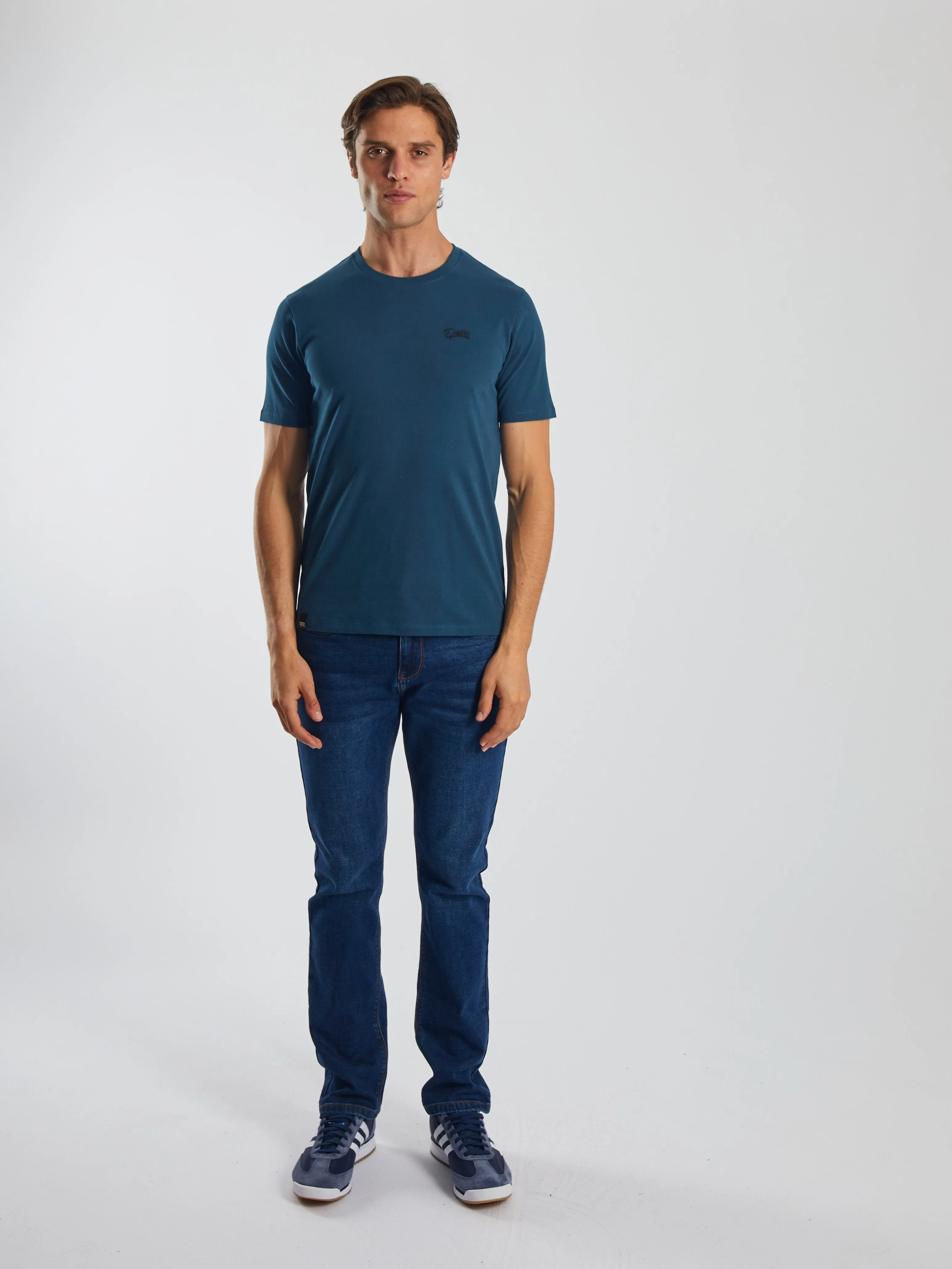 Basic Caden O Neck Tee Midnight Teal