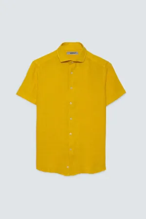 basic linen shirt yellow fruit mc