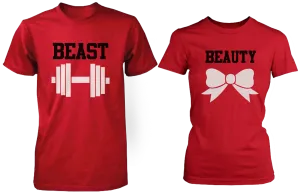 Beauty & Beast Red Matching Couple Shirts (Set)