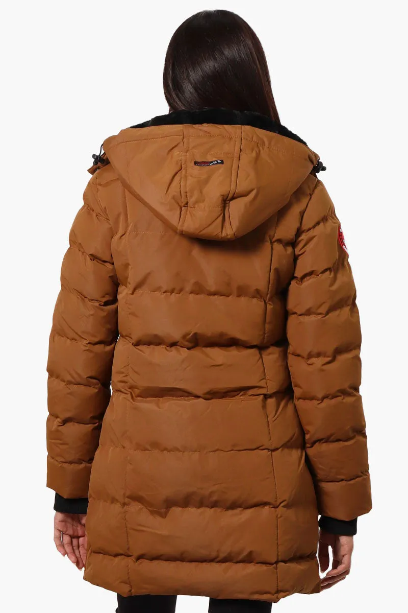 Canada Weather Gear 3/4 Length Bubble Parka Jacket - Brown