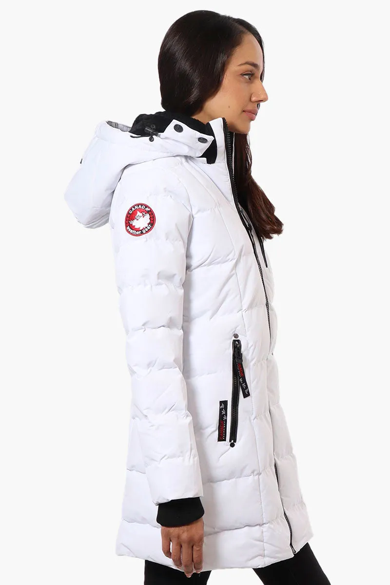 Canada Weather Gear 3/4 Length Bubble Parka Jacket - White