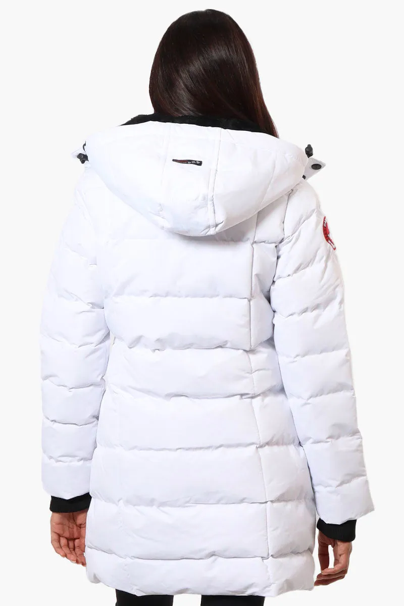 Canada Weather Gear 3/4 Length Bubble Parka Jacket - White