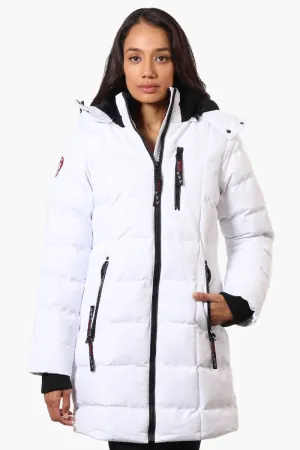 Canada Weather Gear 3/4 Length Bubble Parka Jacket - White