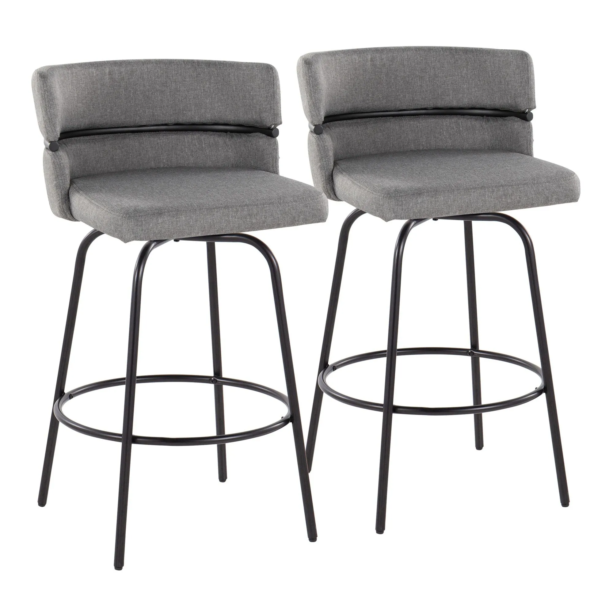 Cinch Claire 26" Fixed-Height Counter Stool - Set of 2 By LumiSource - B26-CINCH-CLARZQ2 BKBKCR2