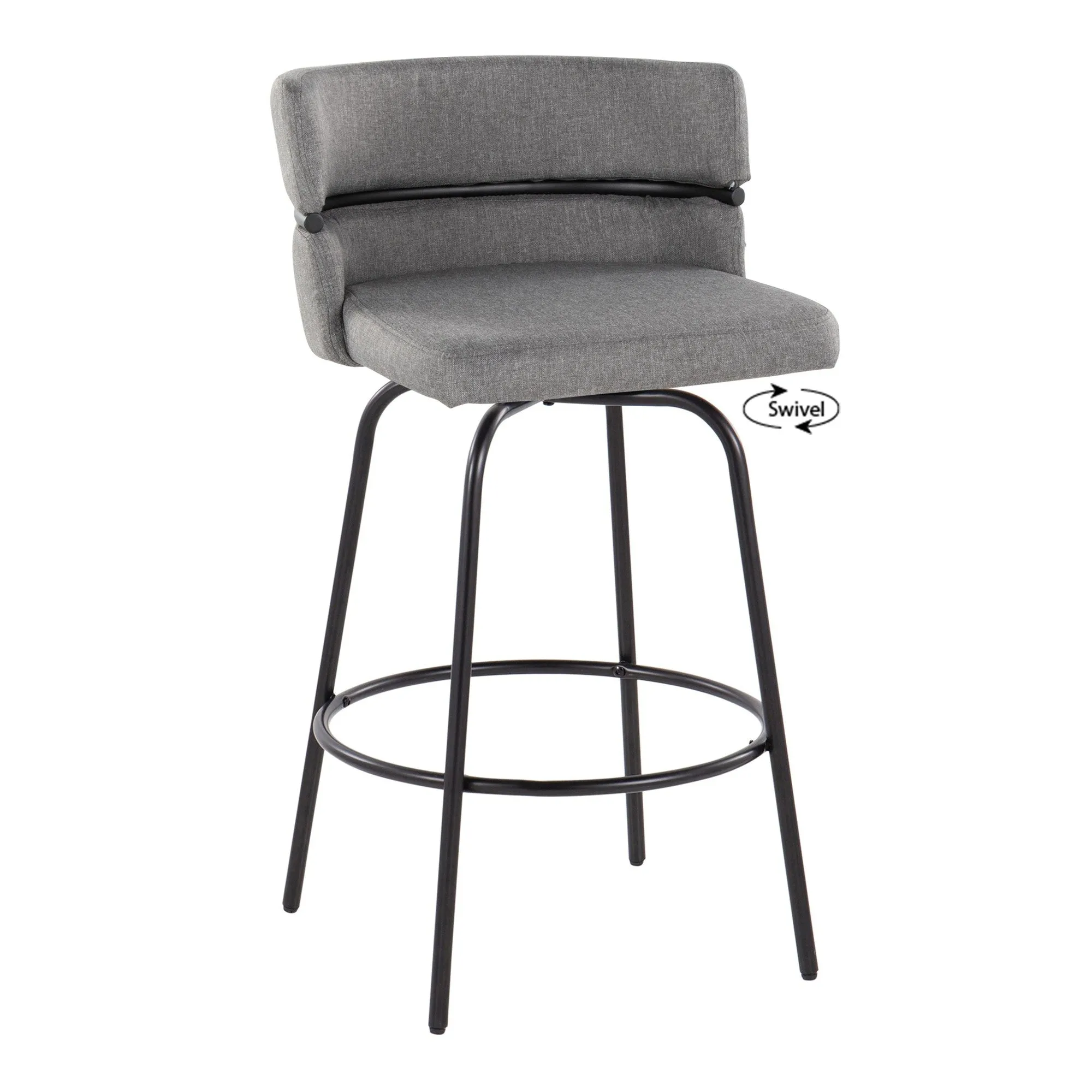 Cinch Claire 26" Fixed-Height Counter Stool - Set of 2 By LumiSource - B26-CINCH-CLARZQ2 BKBKCR2