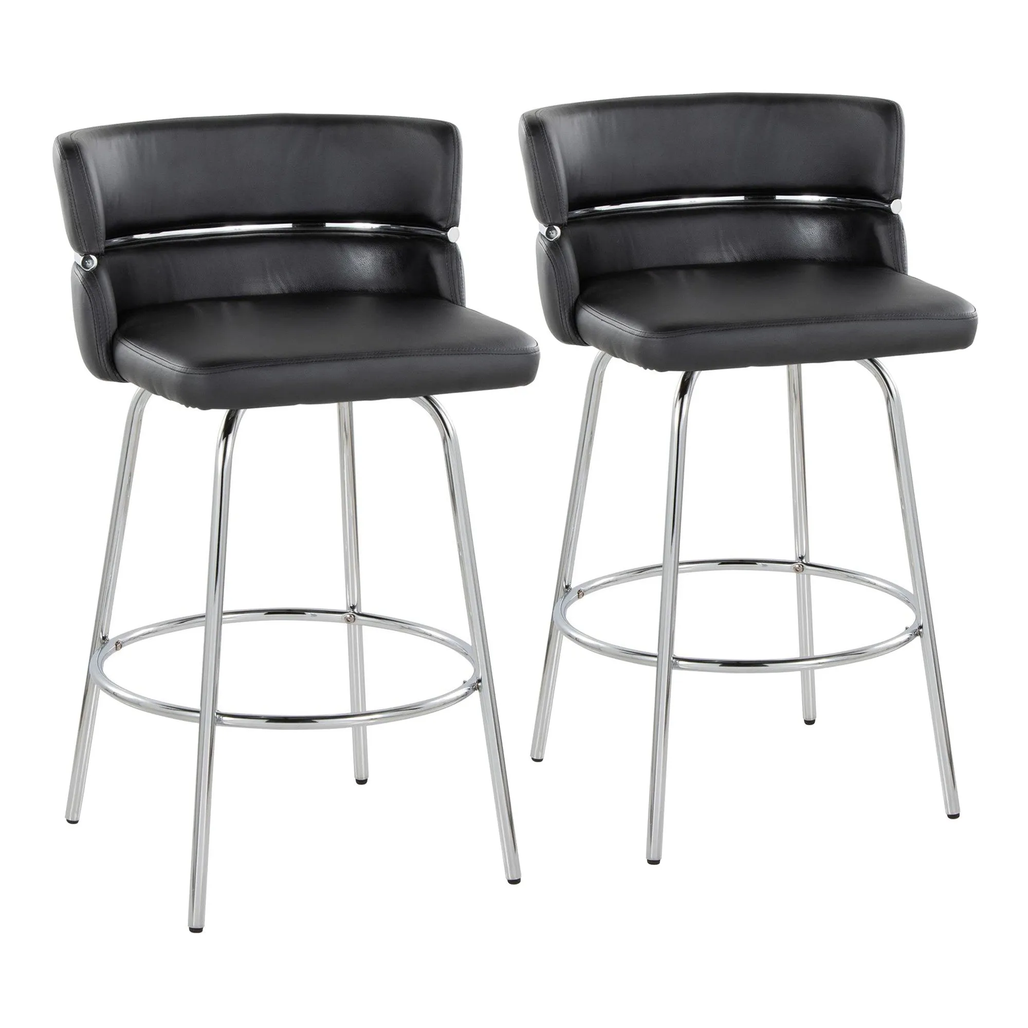 Cinch Claire 26" Fixed-Height Counter Stool - Set of 2 By LumiSource - B26-CINCH-CLARZQ2 BKBKCR2