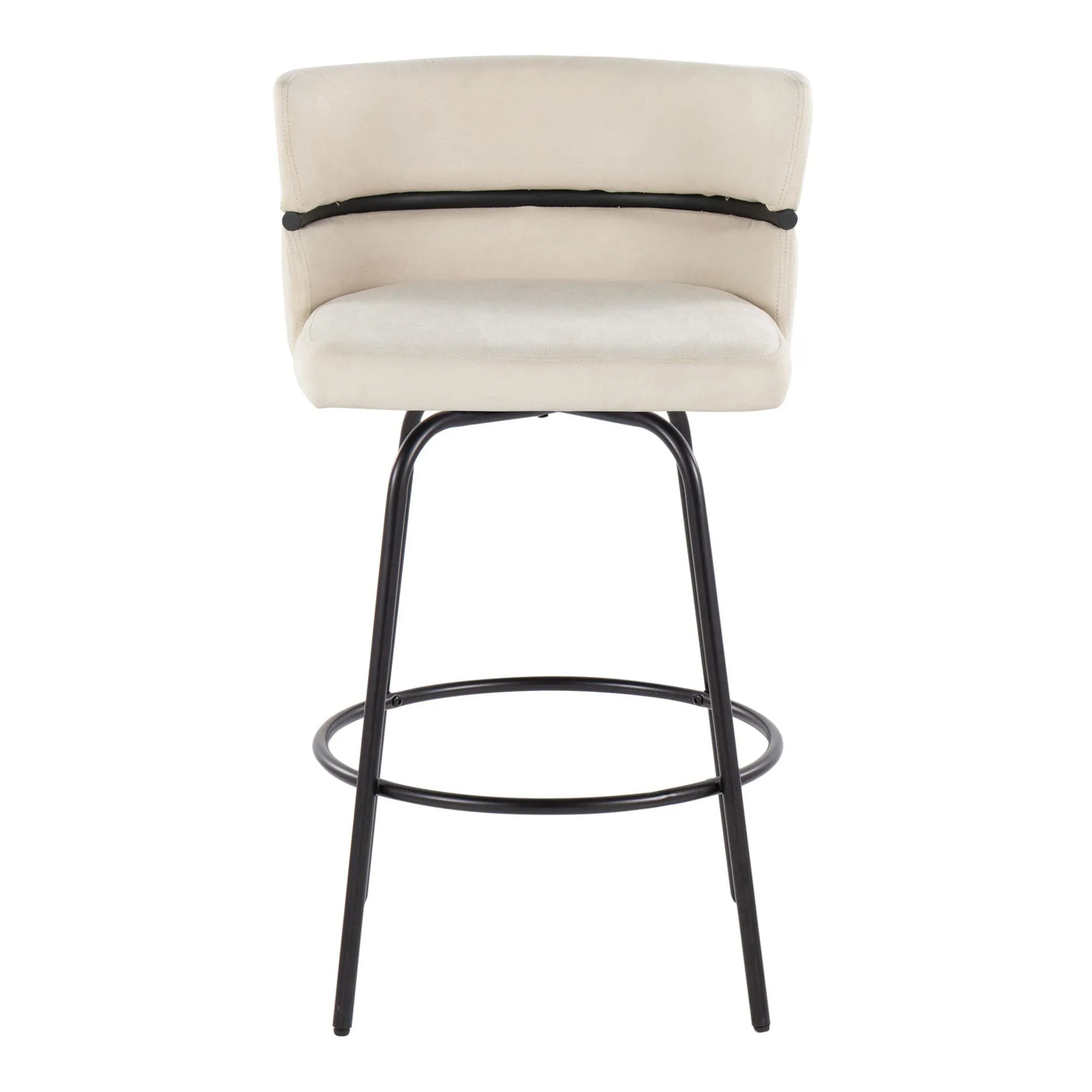 Cinch Claire 26" Fixed-Height Counter Stool - Set of 2 By LumiSource - B26-CINCH-CLARZQ2 BKBKCR2