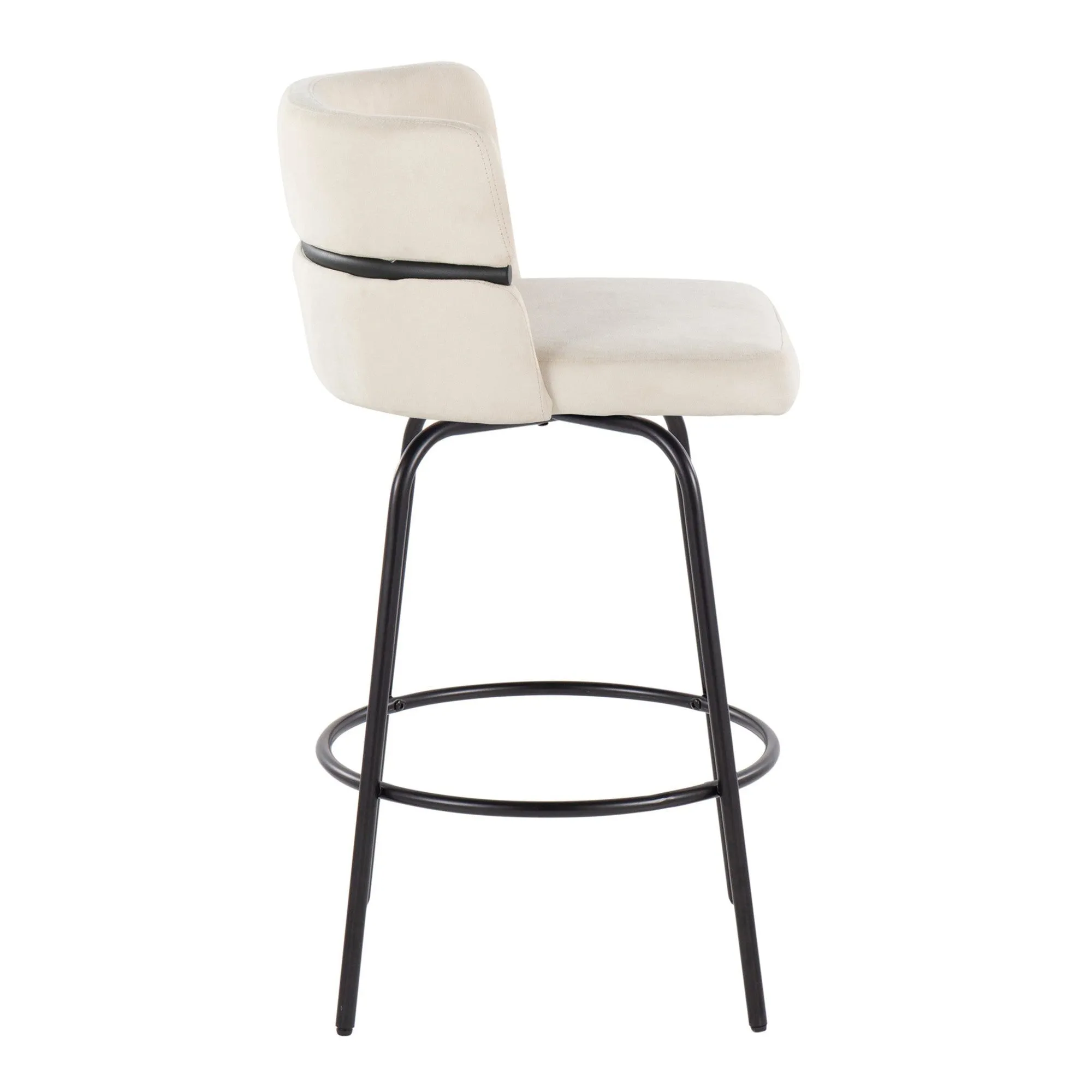 Cinch Claire 26" Fixed-Height Counter Stool - Set of 2 By LumiSource - B26-CINCH-CLARZQ2 BKBKCR2