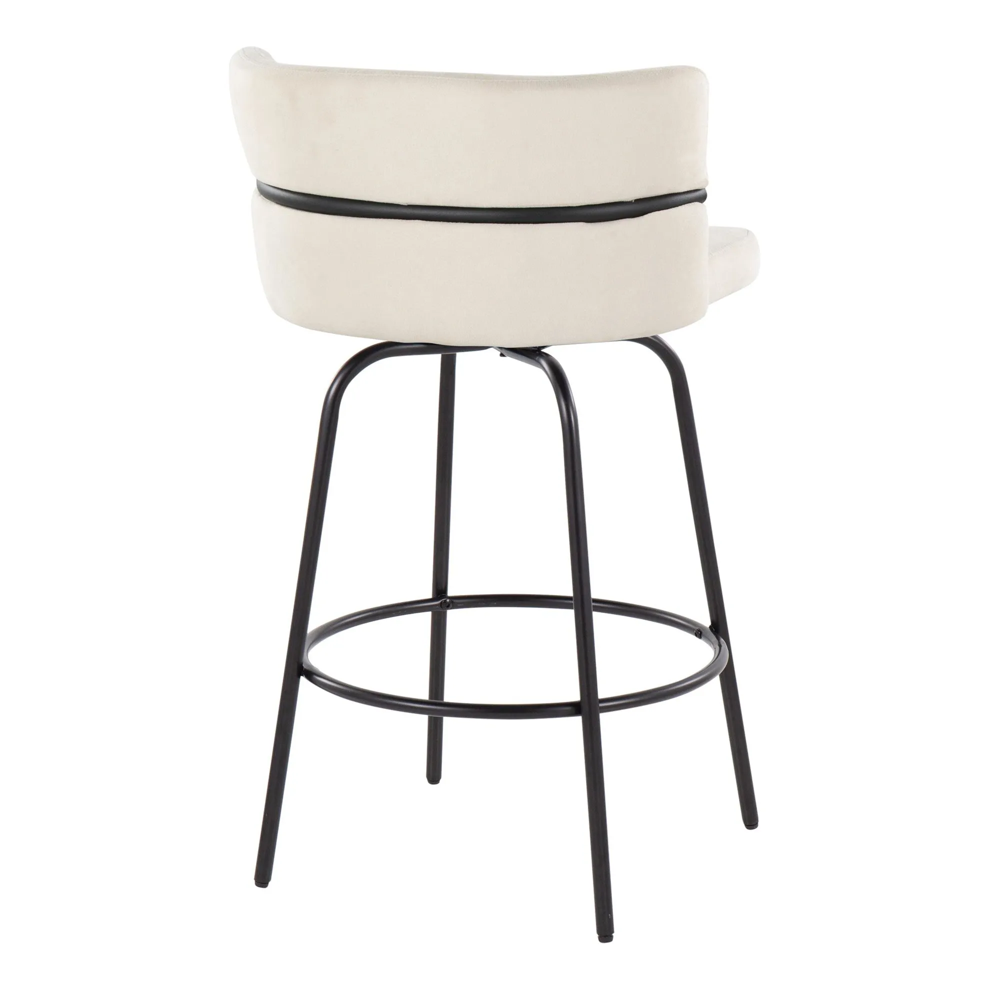 Cinch Claire 26" Fixed-Height Counter Stool - Set of 2 By LumiSource - B26-CINCH-CLARZQ2 BKBKCR2