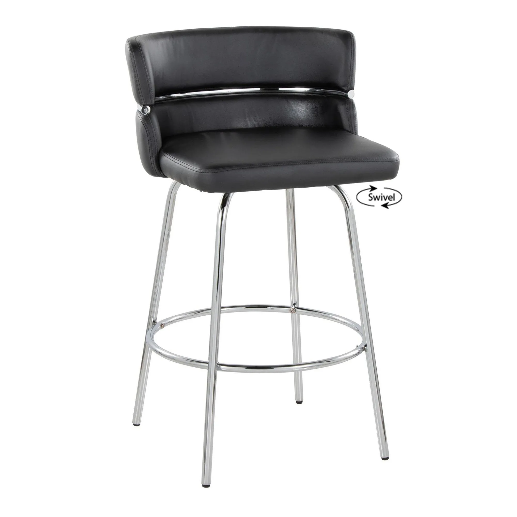 Cinch Claire 26" Fixed-Height Counter Stool - Set of 2 By LumiSource - B26-CINCH-CLARZQ2 BKBKCR2