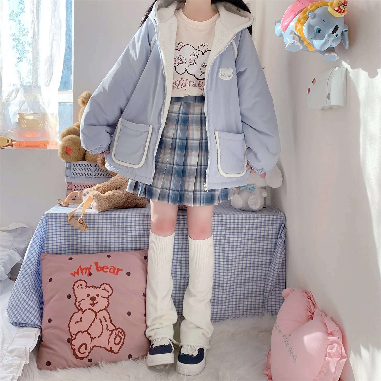 Cute Bear Kawaii Hoodie Zipper Coat