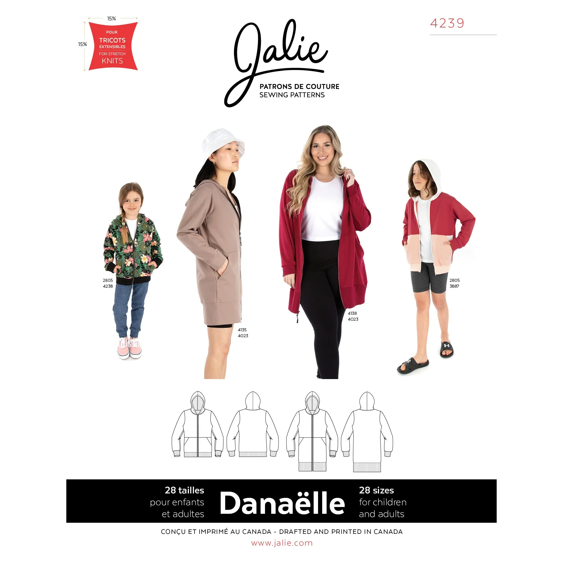 DANAËLLE Zip-front hoodie