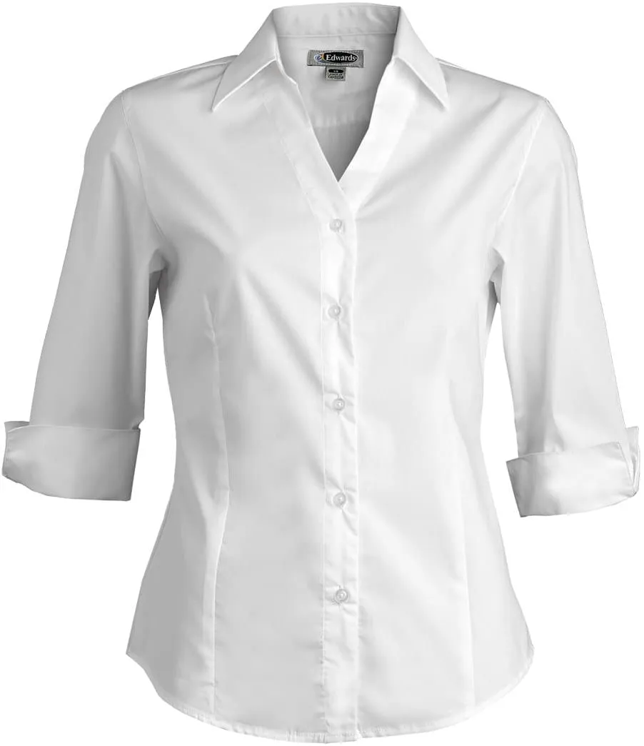 Edwards Ladies Tailored V Neck Stretch Blouse