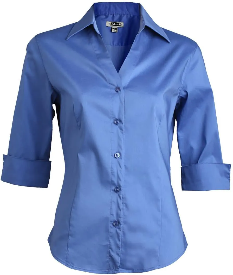 Edwards Ladies Tailored V Neck Stretch Blouse