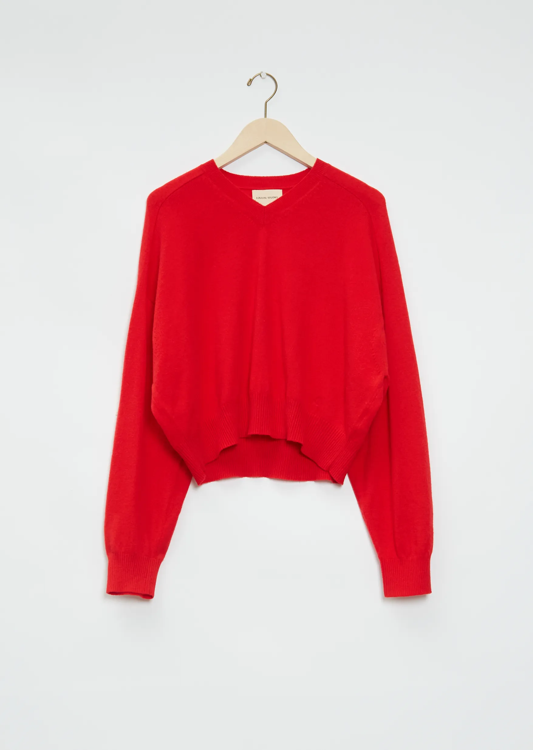 Emsalo V-Neck Cashmere Sweater — Ruby