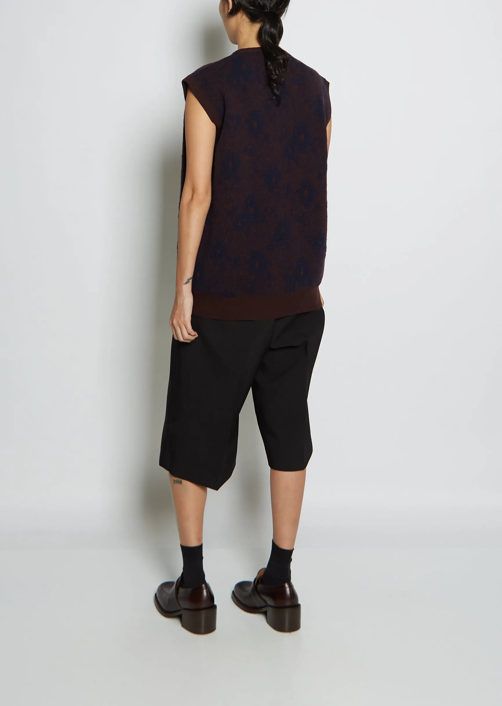 Flower Wool Jacquard Vest