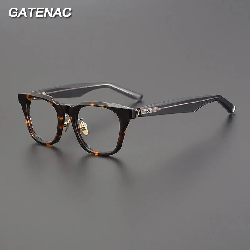 Gatenac Unisex Full Rim Square Acetate Eyeglasses Gxyj1188