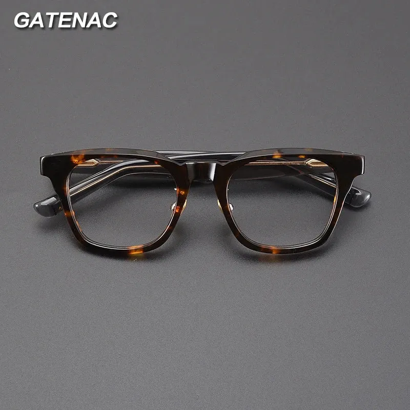 Gatenac Unisex Full Rim Square Acetate Eyeglasses Gxyj1188