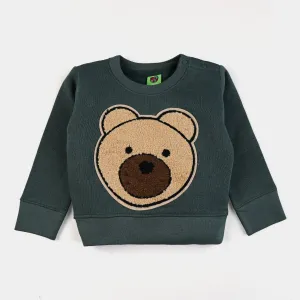 Infant Boys Fleece Sweatshirt Bear Face-L Green