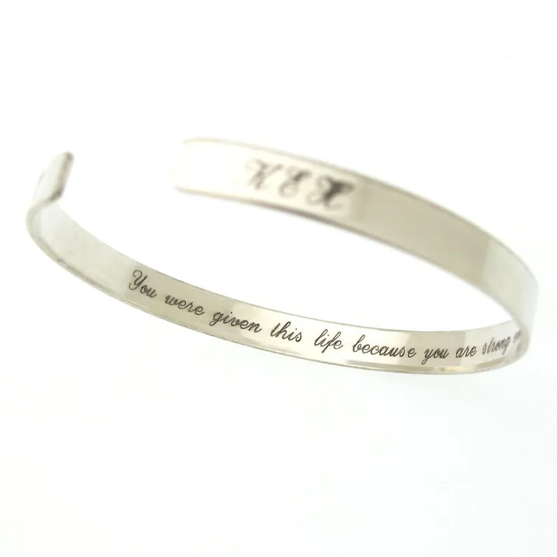 Initials Cuff bracelet for mom