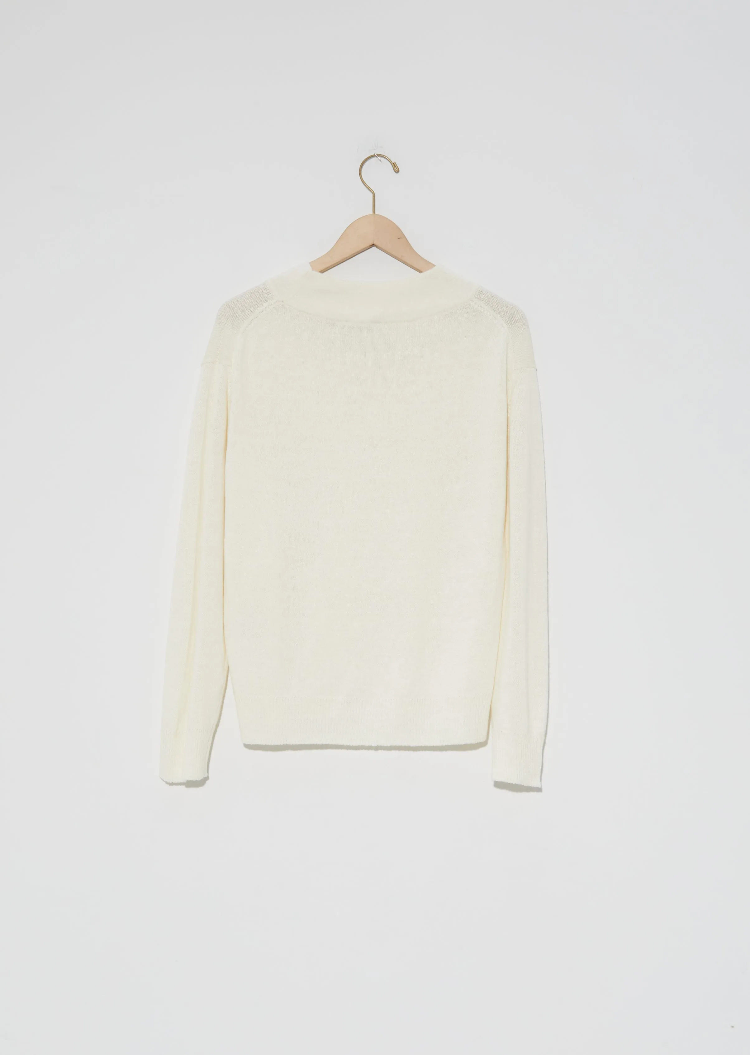 Linen-Wool Deep Trim Sweater