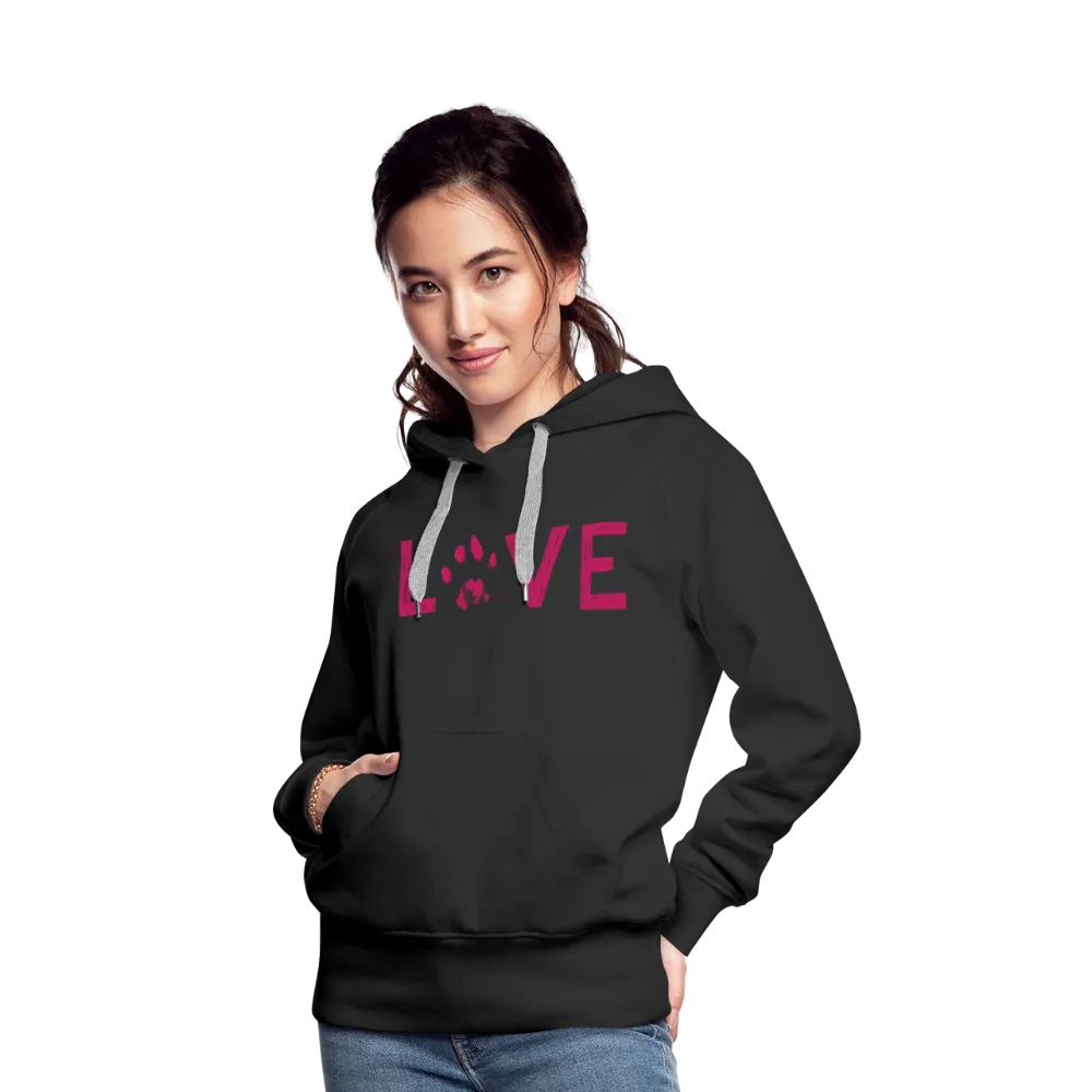 Love Pawprint Contoured Premium Hoodie