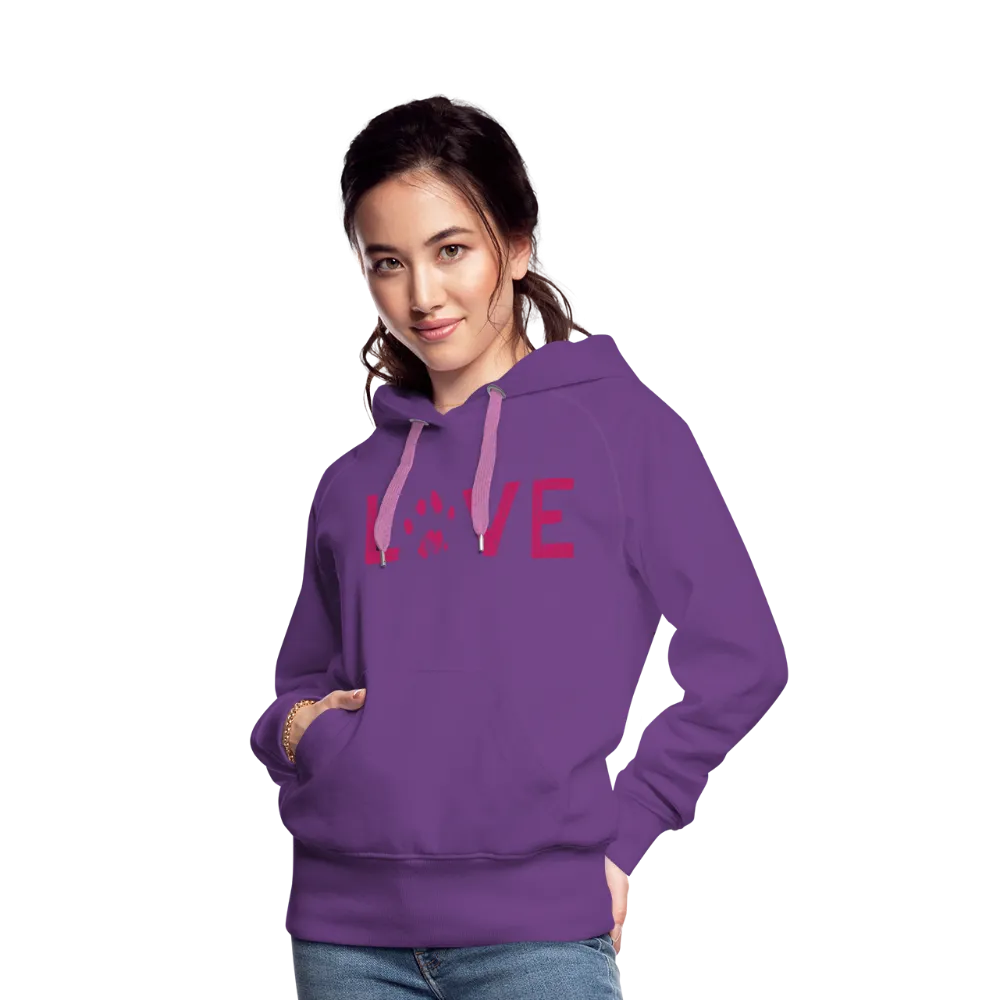 Love Pawprint Contoured Premium Hoodie