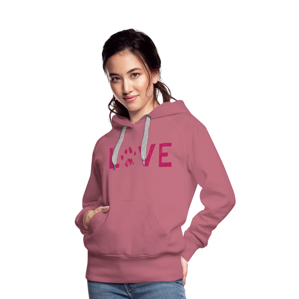 Love Pawprint Contoured Premium Hoodie