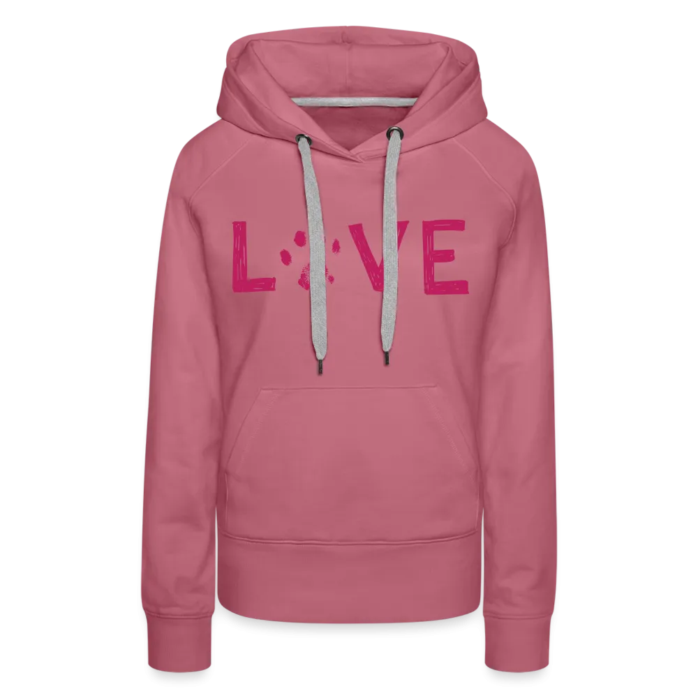 Love Pawprint Contoured Premium Hoodie