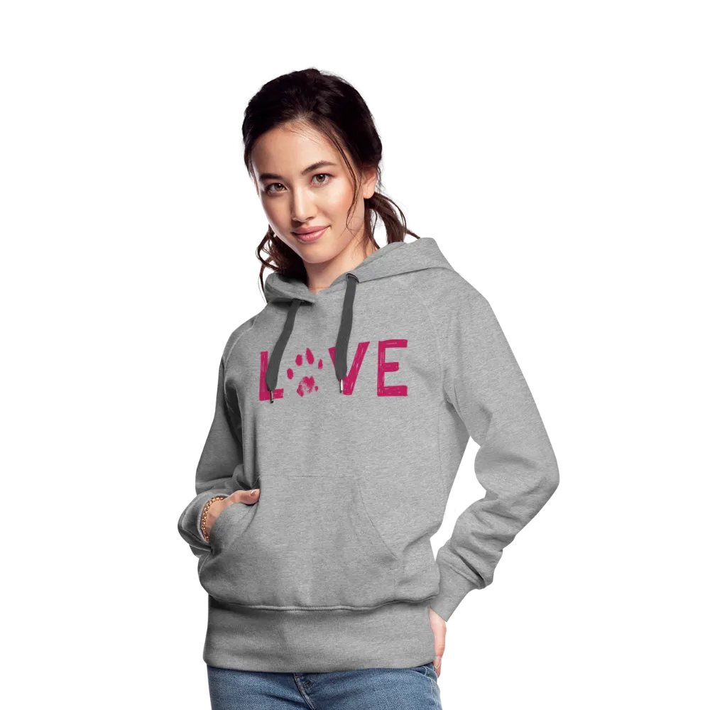 Love Pawprint Contoured Premium Hoodie