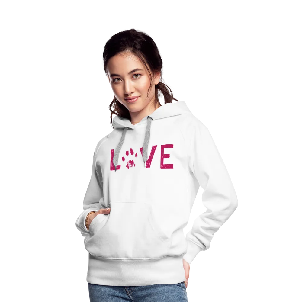 Love Pawprint Contoured Premium Hoodie