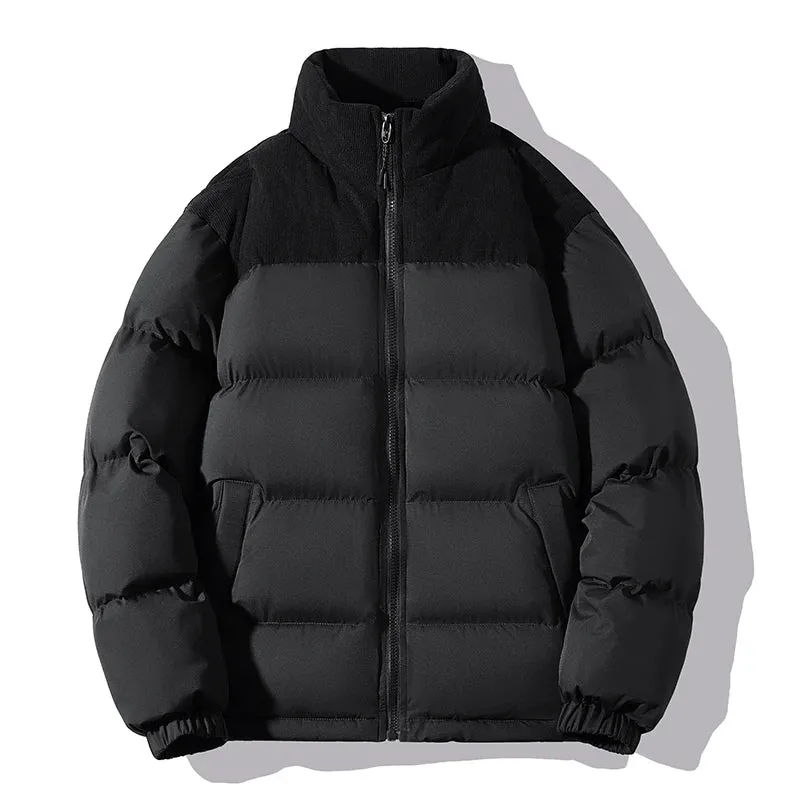 New Double Cotton Padded Puffer Jacket Men Thick Winter Jackets Casual Warm Parkas