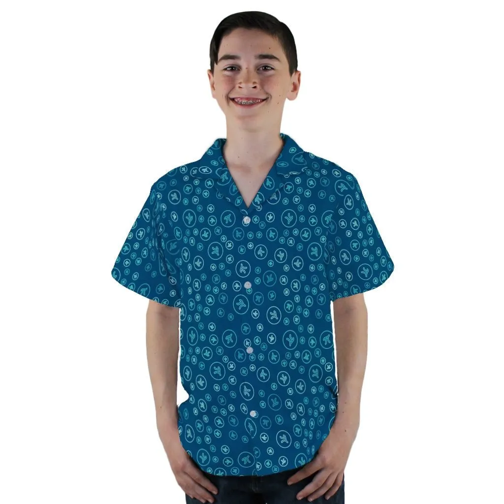 Pi 3.14 Math Blue Youth Hawaiian Shirt