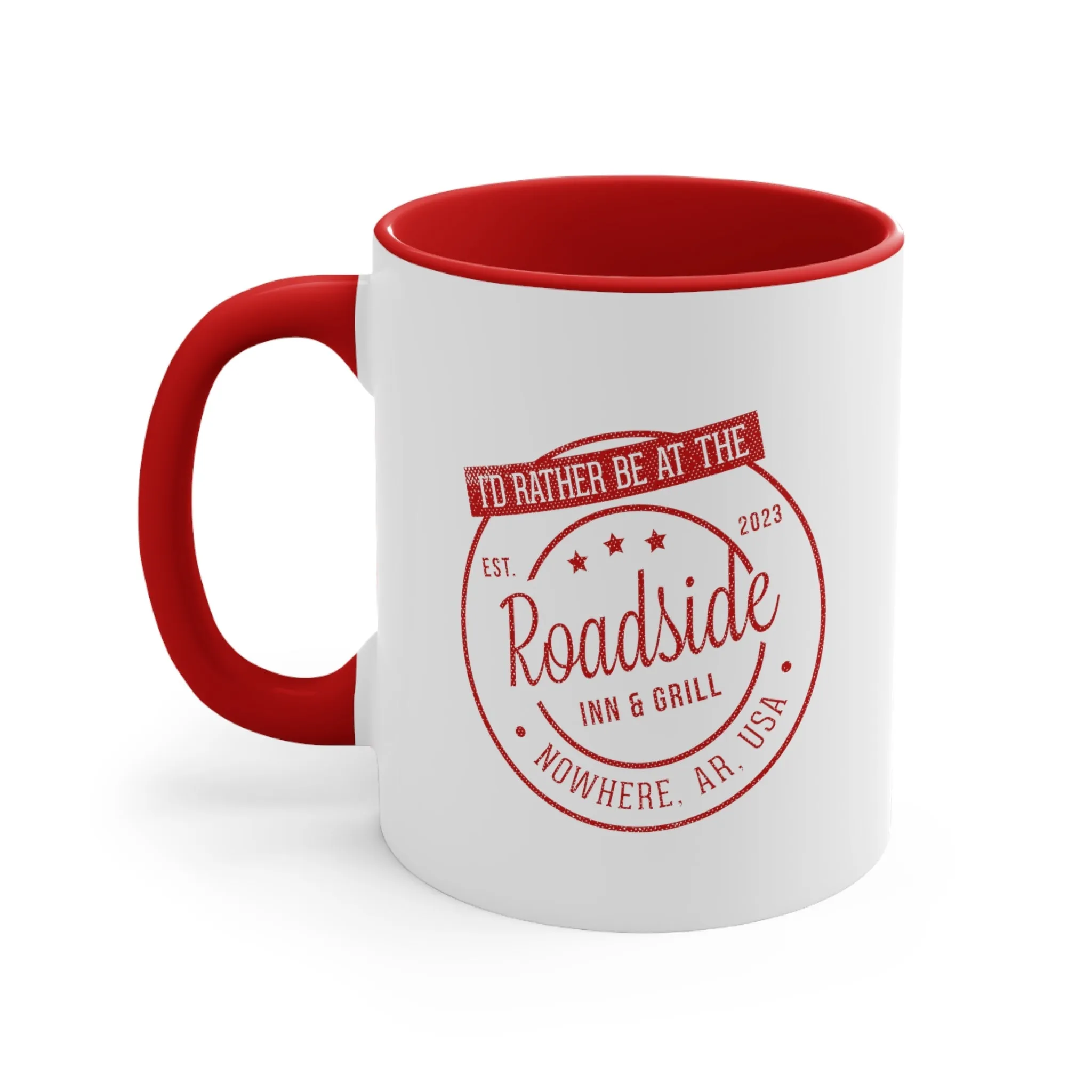 Roadside Red/White Coffee Mug, 11oz