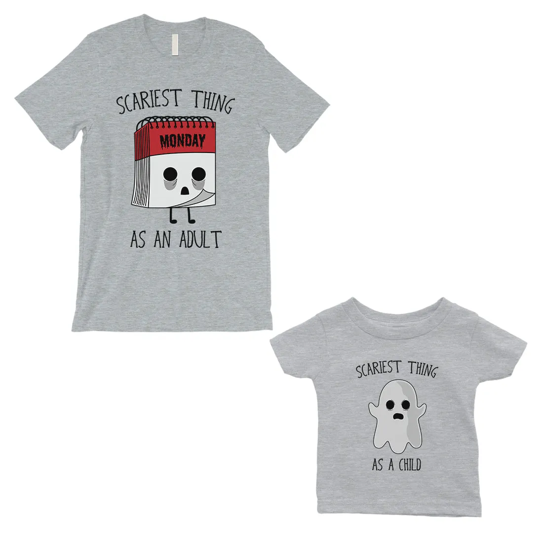 Scariest As Adult Child Dad and Baby Matching Gift T-Shirts