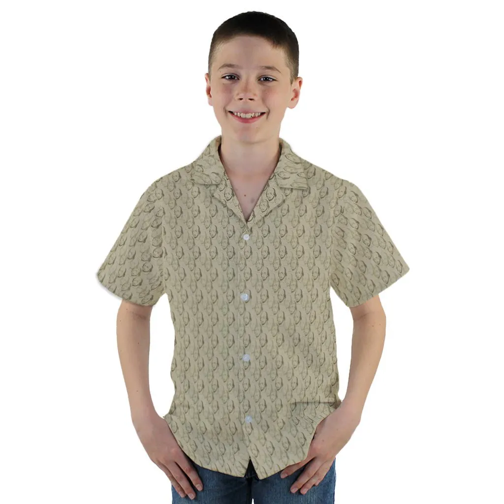 Shakespeare Tan Monochrome Youth Hawaiian Shirt