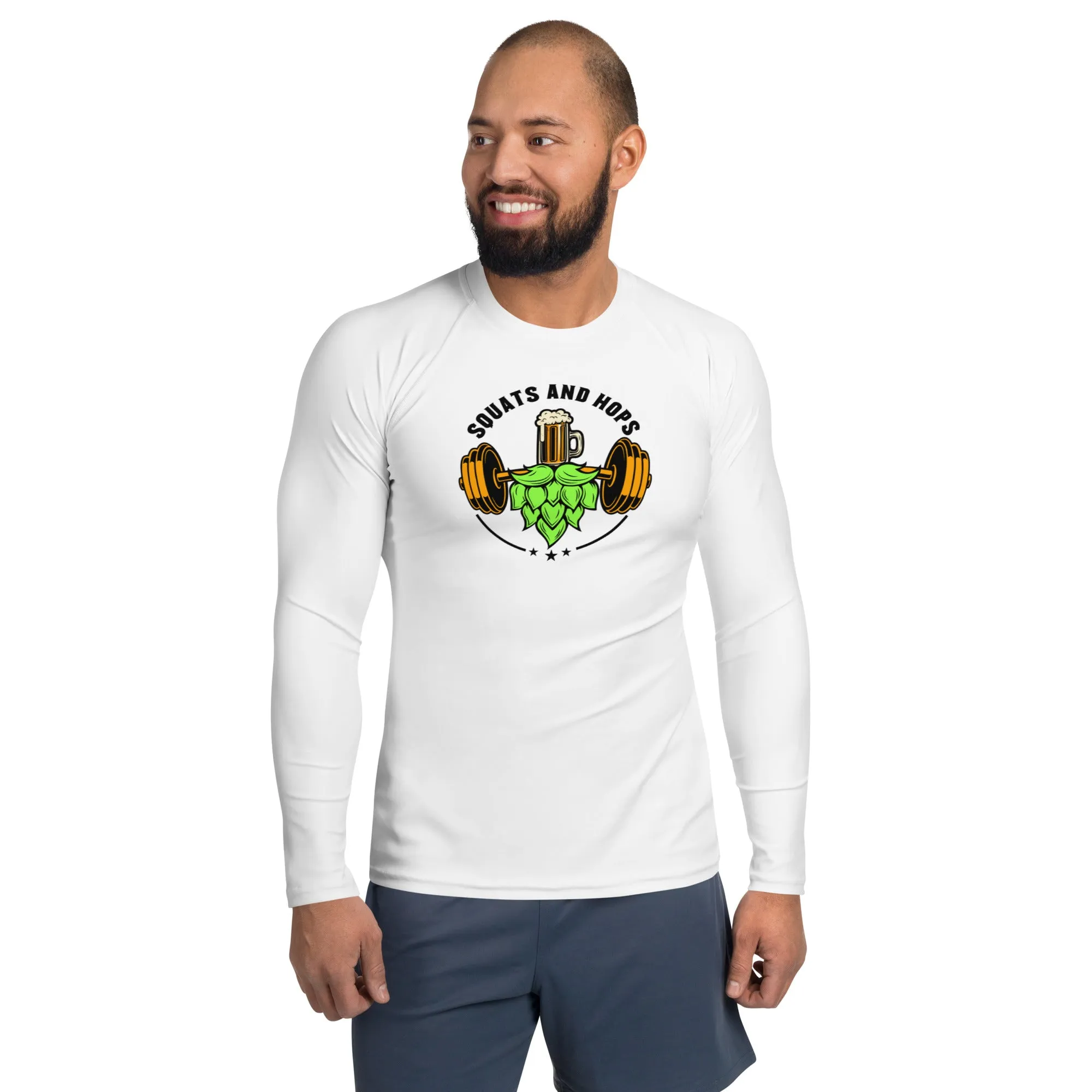 Squats and Hops Logo - Men's Rash Guard