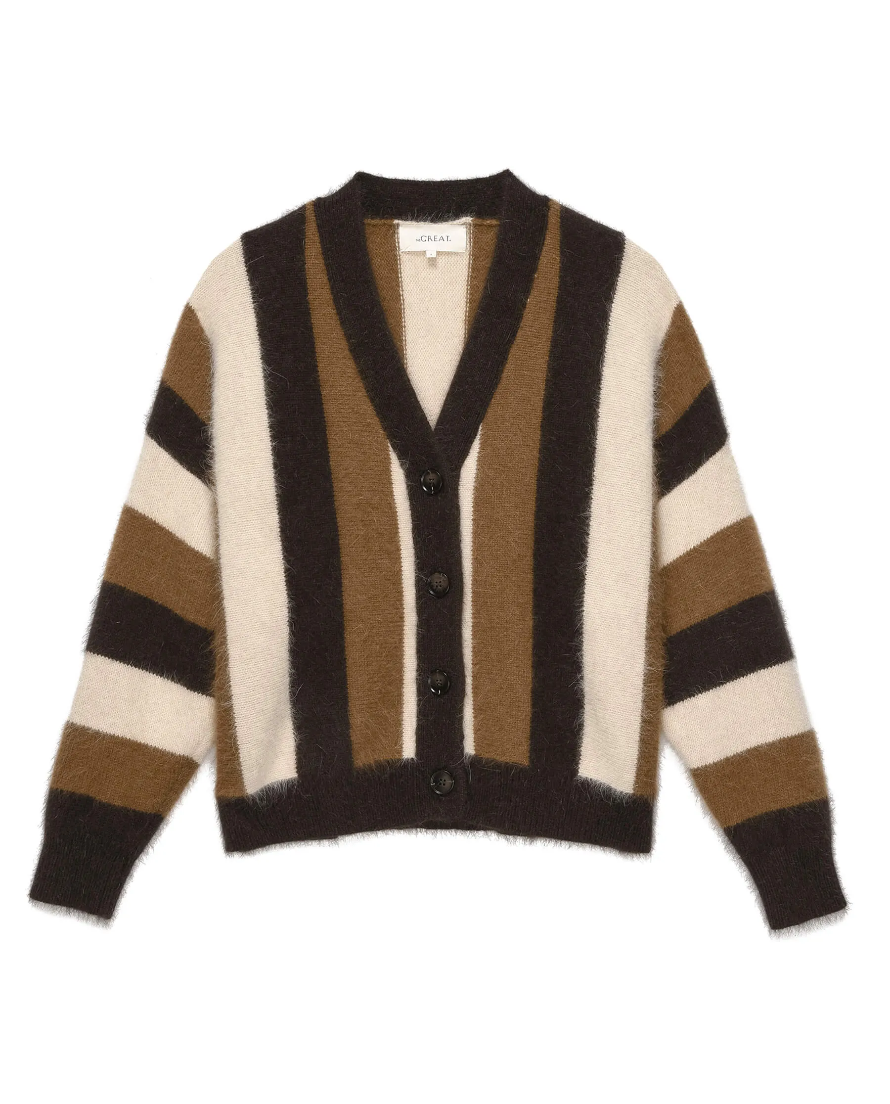 The Fluffy Slouch Cardigan. -- Hickory Stripe