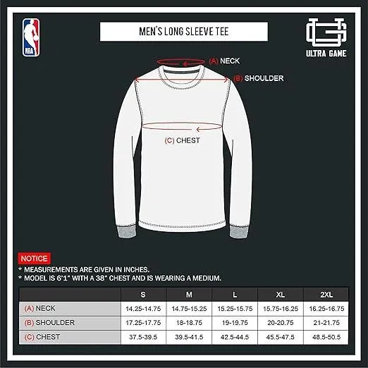 Ultra Game NBA Official Men’s Super Soft Supreme Long Sleeve T-Shirt - Unisex, San Antonio Spurs, Heather Gray|San Antonio Spurs