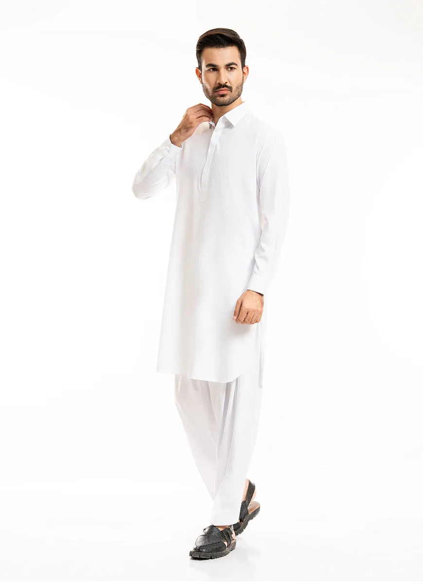 White Plain Delta Wash N Wear Shalwar Kameez Suit